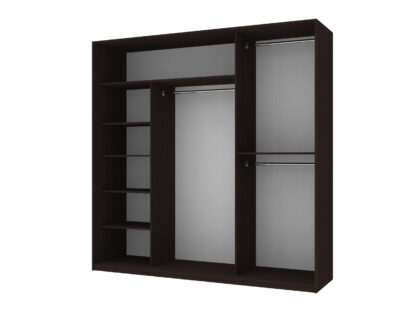 Dulap Lima cu oglinda, wenge, 225x225x60 cm, 3 usi culisante - imagine 4