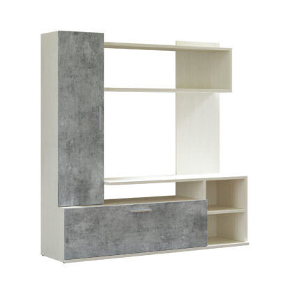 Living Bergamo, alb/gri, 151x147x40 cm - imagine 2