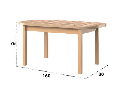 Masa extensibila 160x200 cm MB-12 Venus1, sonoma, lemn masiv de fag si PAL - imagine 2