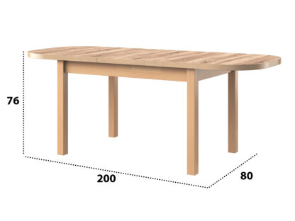 Masa extensibila 160x200 cm MB-12 Venus1, sonoma, lemn masiv de fag si PAL - imagine 4