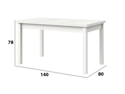 Masa extensibila 140x180 cm MB-21 Modena1, alb, lemn masiv de fag si PAL - imagine 2