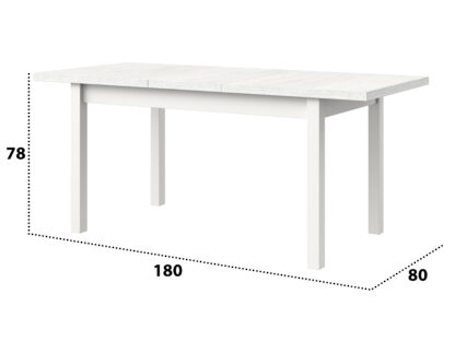 Masa extensibila 140x180 cm MB-21 Modena1, alb, lemn masiv de fag si PAL - imagine 4