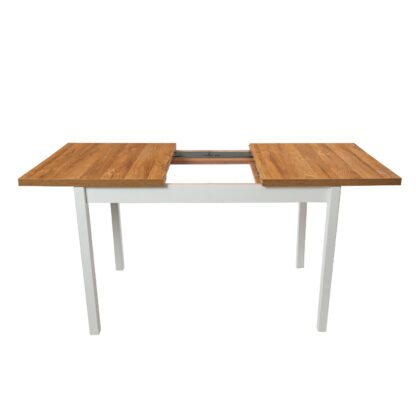 Masa living Max10 BG,  alb/sonoma, 120/160x70x78 cm, lemn masiv de fag/pal - imagine 4