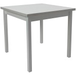 Masa living Max9 B, alb, fixa 80x80x78 cm, lemn masiv de fag/pal - imagine 3
