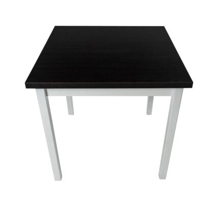 Masa living Max9 BW,  alb/wenge, fixa 80x80x78 cm, lemn masiv de fag/pal - imagine 3