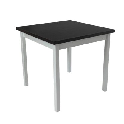 Masa living Max9 BW,  alb/wenge, fixa 80x80x78 cm, lemn masiv de fag/pal - imagine 4