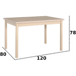 Masa living MB-13 Max3 S, sonoma, fixa 120x78x70 cm, lemn masiv de fag/pal - imagine 7