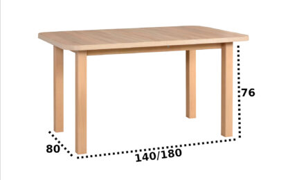Masa living Venus2 S, sonoma, extensibila 140/180x80x76 cm, lemn masiv de fag/pal - imagine 2