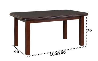 Masa living Venus5 O, nuc, extensibila 160/200x90x76 cm , lemn masiv de fag/pal - imagine 2