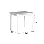 Masa living Max9 B, alb, fixa 80x80x78 cm, lemn masiv de fag/pal - imagine 5
