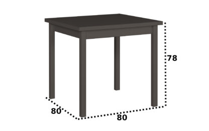 Masa living Max9 W, wenge, fixa 80x80x78 cm, lemn masiv de fag/pal - imagine 6