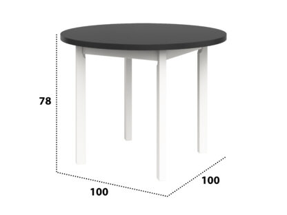 Masa living Poli2 BG, alb/grafit, 100 x 100 x 76 cm, lemn masiv de pal/fag - imagine 2