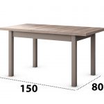 Set masa extensibila 120x150cm cu 6 scaune tapitate, MB-13 Max5 si S-37 Boss7 S6, sonoma, lemn masiv de fag, stofa - imagine 4