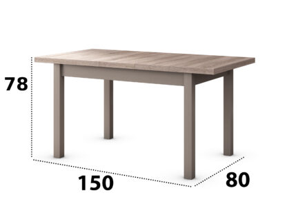 Set masa extensibila 120x150cm cu 4 scaune tapitate, MB-13 Max5 si S-38 Boss10 S6, sonoma, lemn masiv de fag, stofa - imagine 4