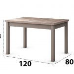 Set masa extensibila 120x150cm cu 6 scaune tapitate, MB-13 Max5 si S-37 Boss7 S6, sonoma, lemn masiv de fag, stofa - imagine 3