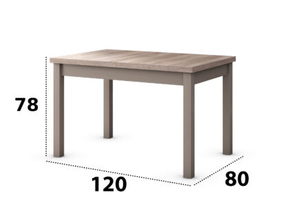 Set masa extensibila 120x150cm cu 4 scaune tapitate, MB-13 Max5 si S-38 Boss10 S6, sonoma, lemn masiv de fag, stofa - imagine 3