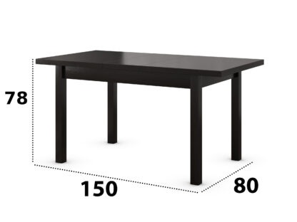 Set masa extensibila 120x150cm cu 6 scaune tapitate, MB-13 Max5 si S-37 Boss7 W15, wenge, lemn masiv, stofa - imagine 4