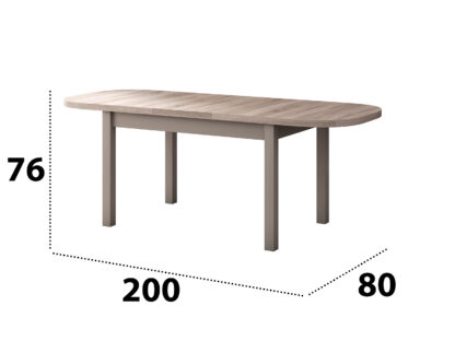 Set masa extensibila 160x200cm cu 6 scaune tapitate, MB-12 Venus1 si S-37 Boss7 S11, sonoma, lemn masiv de fag, stofa - imagine 3