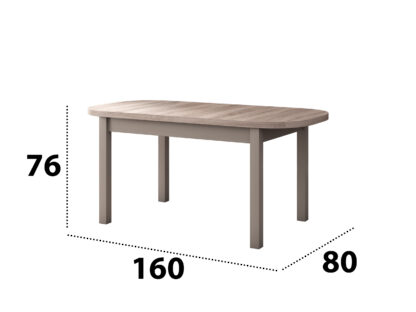 Set masa extensibila 160x200cm cu 6 scaune tapitate, MB-12 Venus1 si S-37 Boss7 S11, sonoma, lemn masiv de fag, stofa - imagine 2