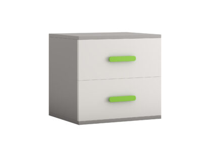 Noptiera Didi, alb/verde, 55x51x44 cm