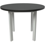 Set masa Living Poli2 Bialy/Grafit cu 4 scaune Nilo10 Grafit 16X, lemn masiv/stofa/pal - imagine 6