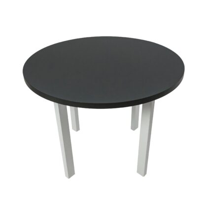Set masa Living Poli2 Bialy/Grafit cu 4 scaune Nilo10 Grafit 16X, lemn masiv/stofa/pal - imagine 5