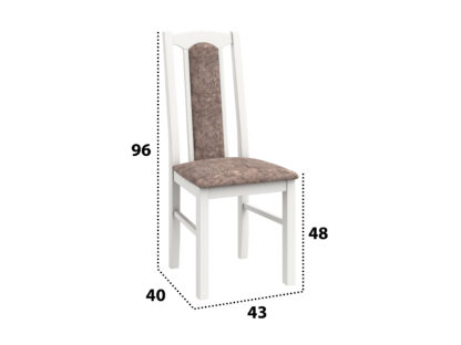 Scaun din lemn masiv de fag tapitat cu stofa S-37 Boss7 B18A, alb - imagine 2