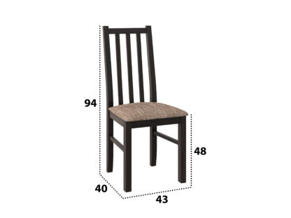 Scaun din lemn masiv de fag tapitat cu stofa S-38 Boss10 W2, wenge - imagine 8