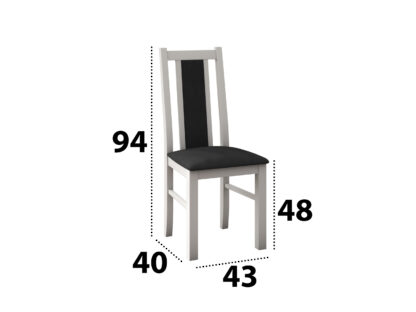 Set masa extensibila 140x180cm cu 6 scaune tapitate, MB-21 Modena1 si S-38 Boss14 B24Z, alb/grafit, lemn masiv de fag, stofa - imagine 4