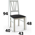 Scaun din lemn masiv de fag tapitat cu stofa S-38 Boss5 B24Z, alb - imagine 7
