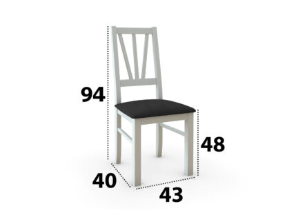 Scaun din lemn masiv de fag tapitat cu stofa S-38 Boss5 B24Z, alb - imagine 7
