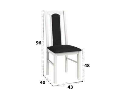 Scaun din lemn masiv de fag tapitat cu stofa S-37 Boss7 B22, alb - imagine 8