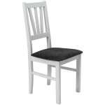 Scaun din lemn masiv de fag tapitat cu stofa S-38 Boss5 B24Z, alb - imagine 3