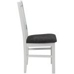 Scaun din lemn masiv de fag tapitat cu stofa S-38 Boss5 B24Z, alb - imagine 2