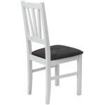 Scaun din lemn masiv de fag tapitat cu stofa S-38 Boss5 B24Z, alb - imagine 6