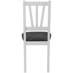 Scaun din lemn masiv de fag tapitat cu stofa S-38 Boss5 B24Z, alb - imagine 5