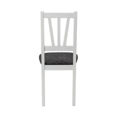 Scaun din lemn masiv de fag tapitat cu stofa S-38 Boss5 B24Z, alb - imagine 5