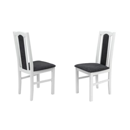 Scaun din lemn masiv de fag tapitat cu stofa S-37 Boss7 29B, Alb - imagine 4