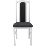 Set masa extensibila 160 x 200 cm cu 6 scaune tapitate, MB-12 Venus1 si S-37 Boss7 B22, Bialy, lemn masiv de fag, stofa - imagine 8