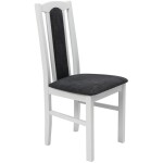 Set masa extensibila 160 x 200 cm cu 6 scaune tapitate, MB-12 Venus1 si S-37 Boss7 B22, Bialy, lemn masiv de fag, stofa - imagine 7