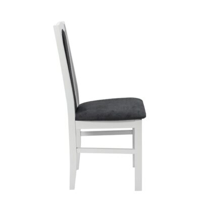 Scaun din lemn masiv de fag tapitat cu stofa S-37 Boss7 29B, Alb - imagine 3