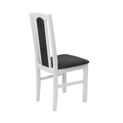 Scaun din lemn masiv de fag tapitat cu stofa S-37 Boss7 29B, Alb - imagine 5