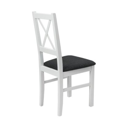 Scaun din lemn masiv de fag tapitat cu stofa S-38 Nilo10 B11, alb - imagine 6
