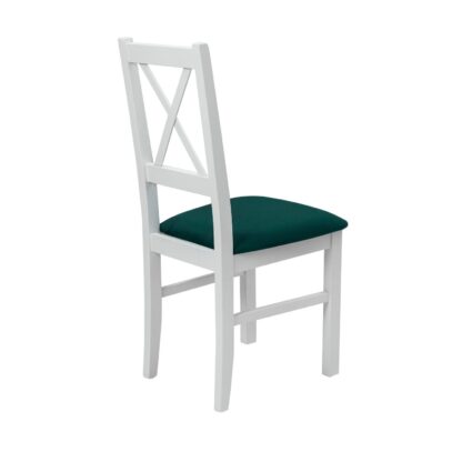 Scaun din lemn masiv de fag tapitat cu stofa S-38 Nilo10 B23X, alb - imagine 5