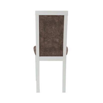 Scaun din lemn masiv de fag tapitat cu stofa S-38 Nilo6 B18A, alb - imagine 6