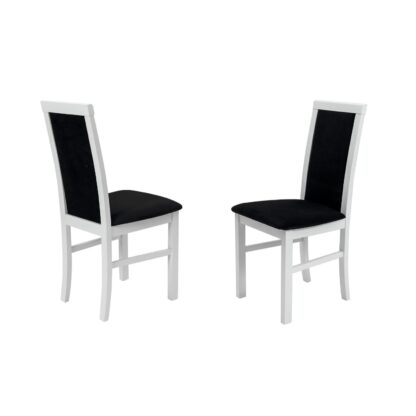 Scaun din lemn masiv de fag tapitat cu stofa S-38 Nilo6 B22, alb - imagine 4