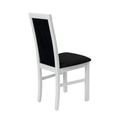 Scaun din lemn masiv de fag tapitat cu stofa S-38 Nilo6 B22, alb - imagine 5