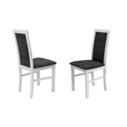 Scaun din lemn masiv de fag tapitat cu stofa S-38 Nilo6 B24Z, alb - imagine 4