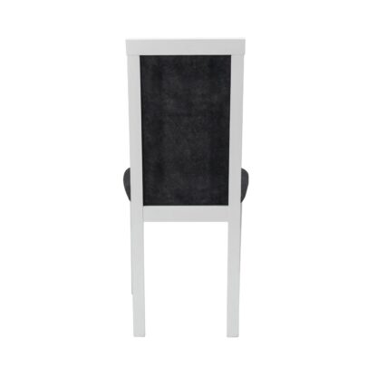 Scaun din lemn masiv de fag tapitat cu stofa S-38 Nilo6 B24Z, alb - imagine 5