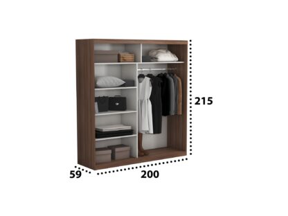 Set Dormitor Effect, Nuc, Dulap 200 cm, Pat 160x200 cm, 2 noptiere, comoda - imagine 11
